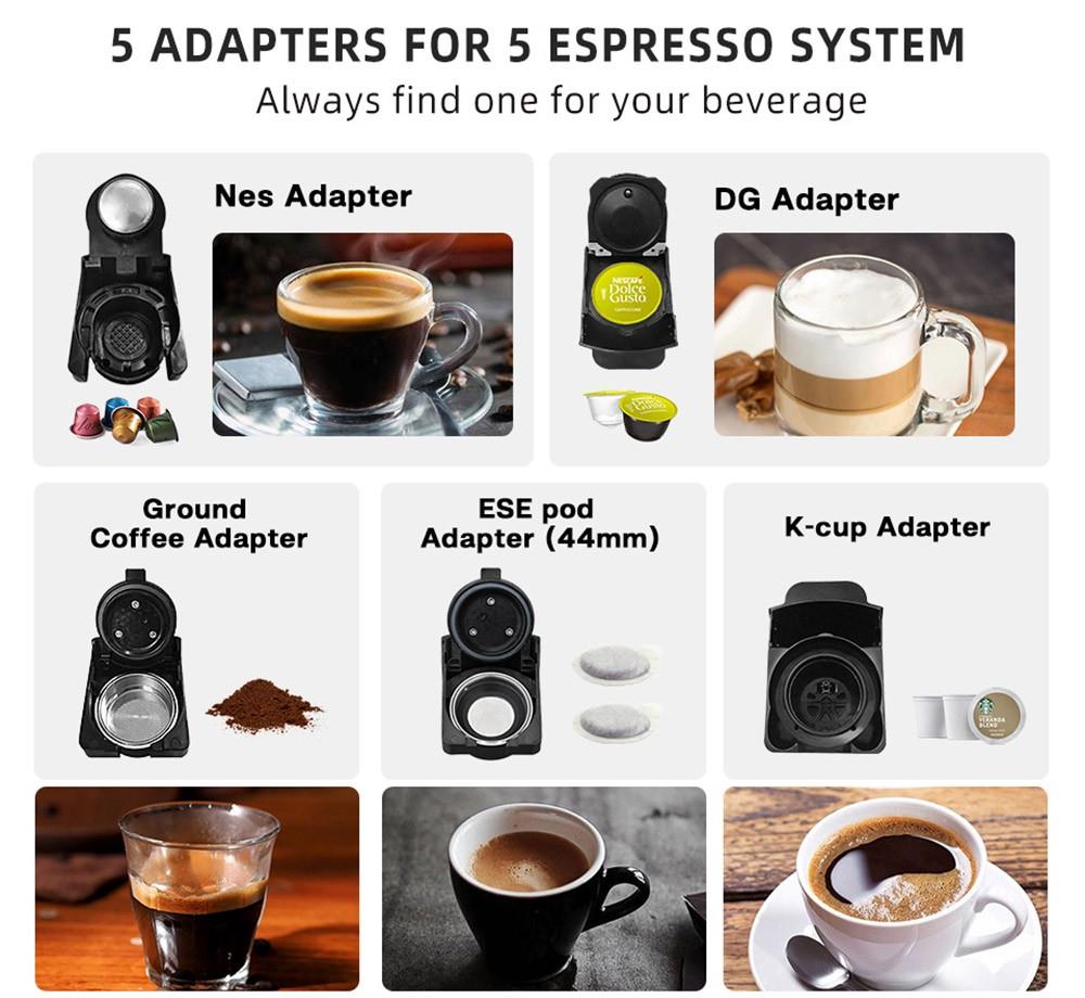 HiBREW macchina da caffè 5in1 Dolce Gusto, Nespresso ESE capsula macinato  cialda