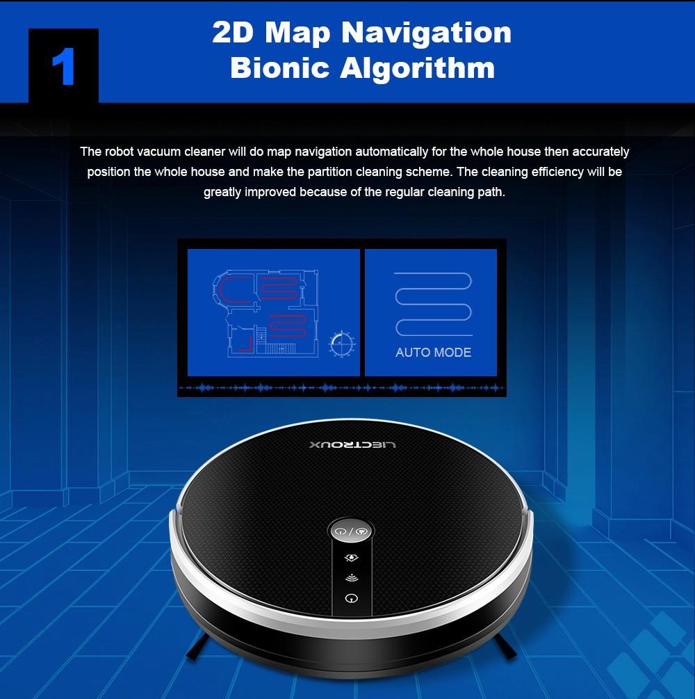 LIECTROUX C30B 6000Pa Aspirazione elettrica con serbatoio d'acqua e AI Map  Navigation WiFi App Robot Aspirapolvere Versione UE