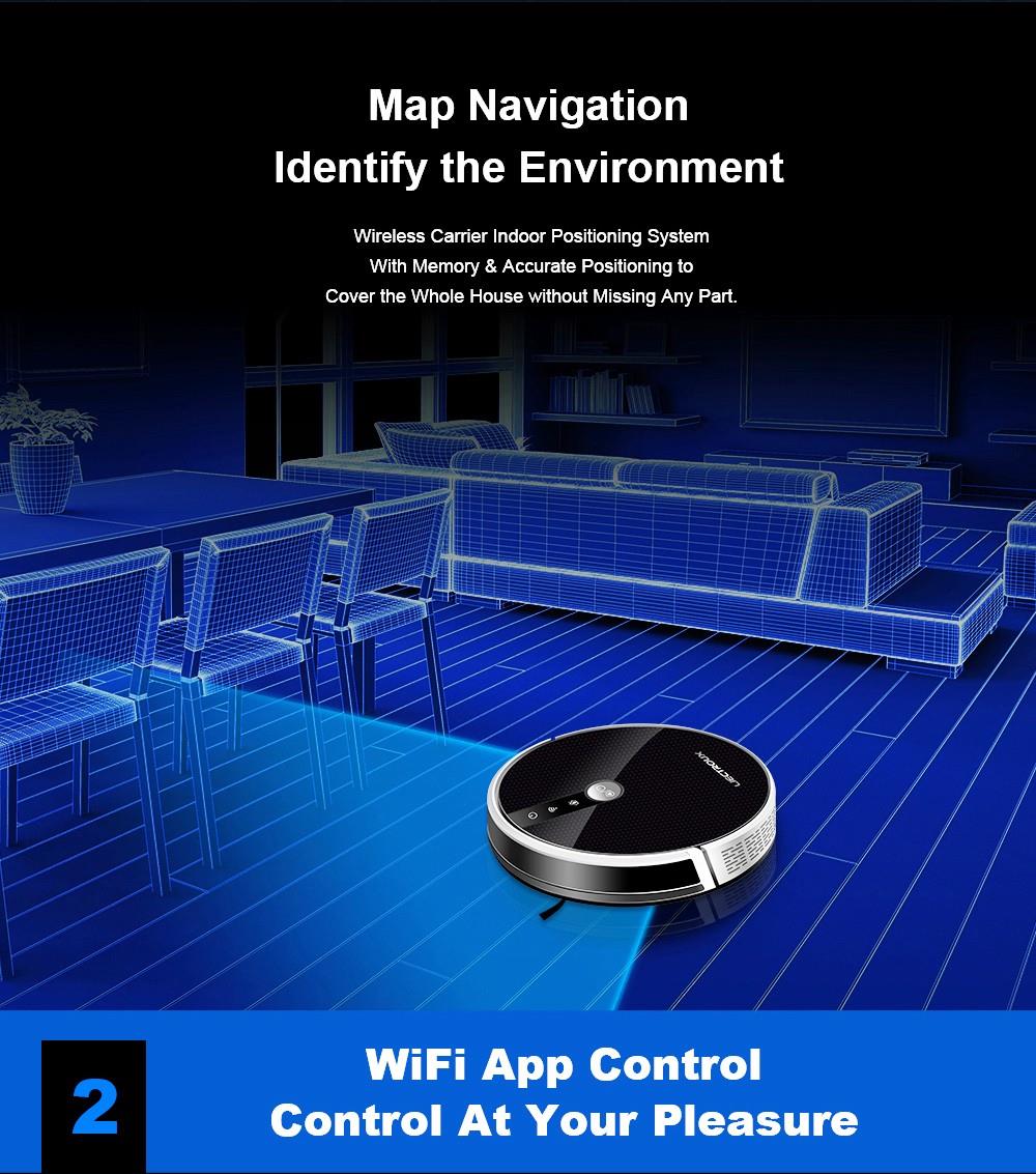 LIECTROUX C30B 6000Pa Aspirazione elettrica con serbatoio d'acqua e AI Map  Navigation WiFi App Robot Aspirapolvere Versione UE