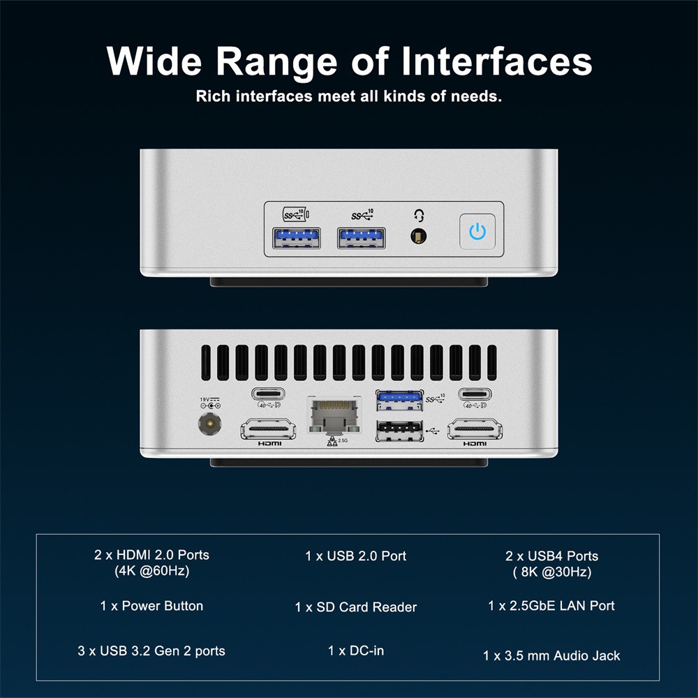 GEEKOM XT12 Pro Mini PC, Intel Core i9-12900H 14 Cores Up to 5.0GHz, 32GB RAM 1TB SSD, 2*USB 4 (8K) 2*HDMI 2.0 (4K) Quad Displa