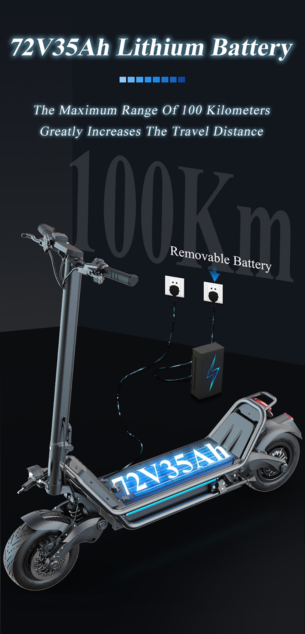 Joyor E8-S Off-road Electric Scooter, 1600W*2 Dual Motor, 72V 35Ah Battery, 11-inch Tires, 80km/h Max Speed, 80-100km Range