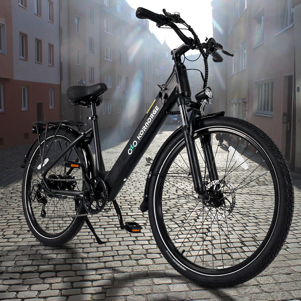 Kornorge C7 Electric Bike, 350W Motor, 36V/12.5Ah Battery, 26-inch Tires, 32km/h Max Speed, 50km Range, Mechanical Disc Brake -