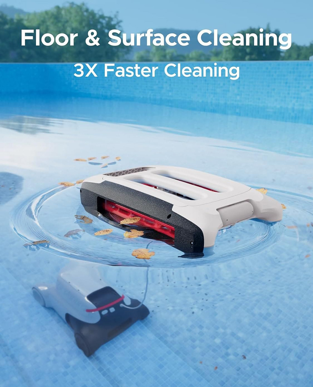 Genkinno P2 Master Kit Robot Pool Vacuum, 2500GPH Suction Power, 120 Mins Runtime, with Big Basket Capacity, App OTA 