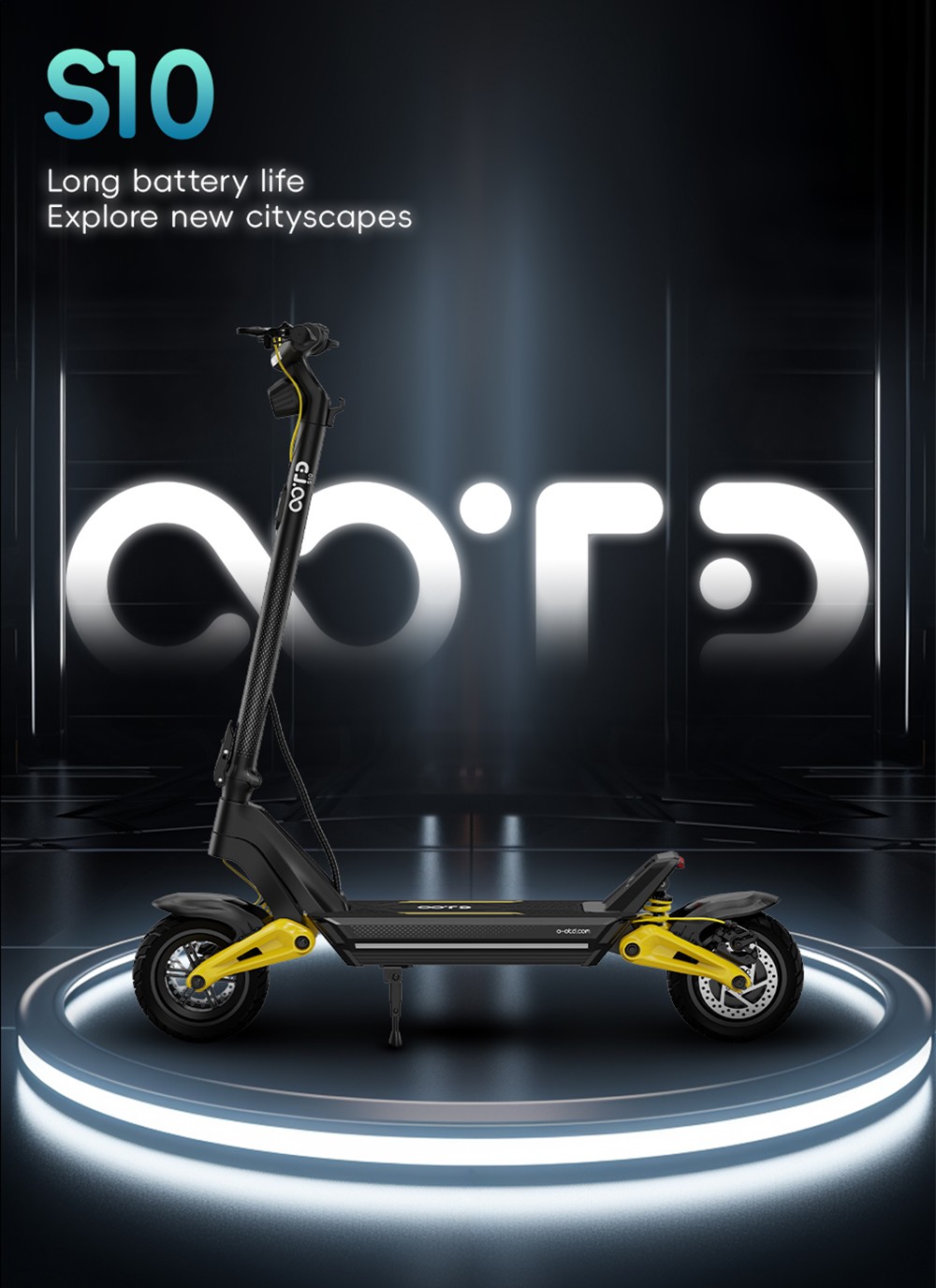 OOTD S10 Electric Scooter, 1400W Motor, 10-inch Tires, 48V 20AH Battery, 55km/h Max Speed, 60-70km Range, Disc Brake