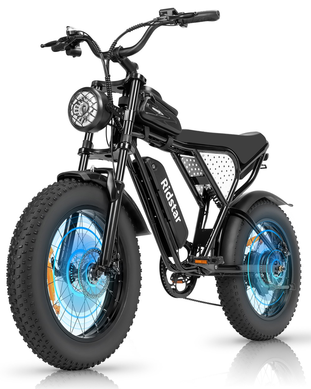 Ridstar Q20 Mini Electric Bike, 1000W Motor, 48V 15AH Battery, 20*4.0 inch Fat Tires, 40km/h Max Speed, 80km Range, Front Suspe