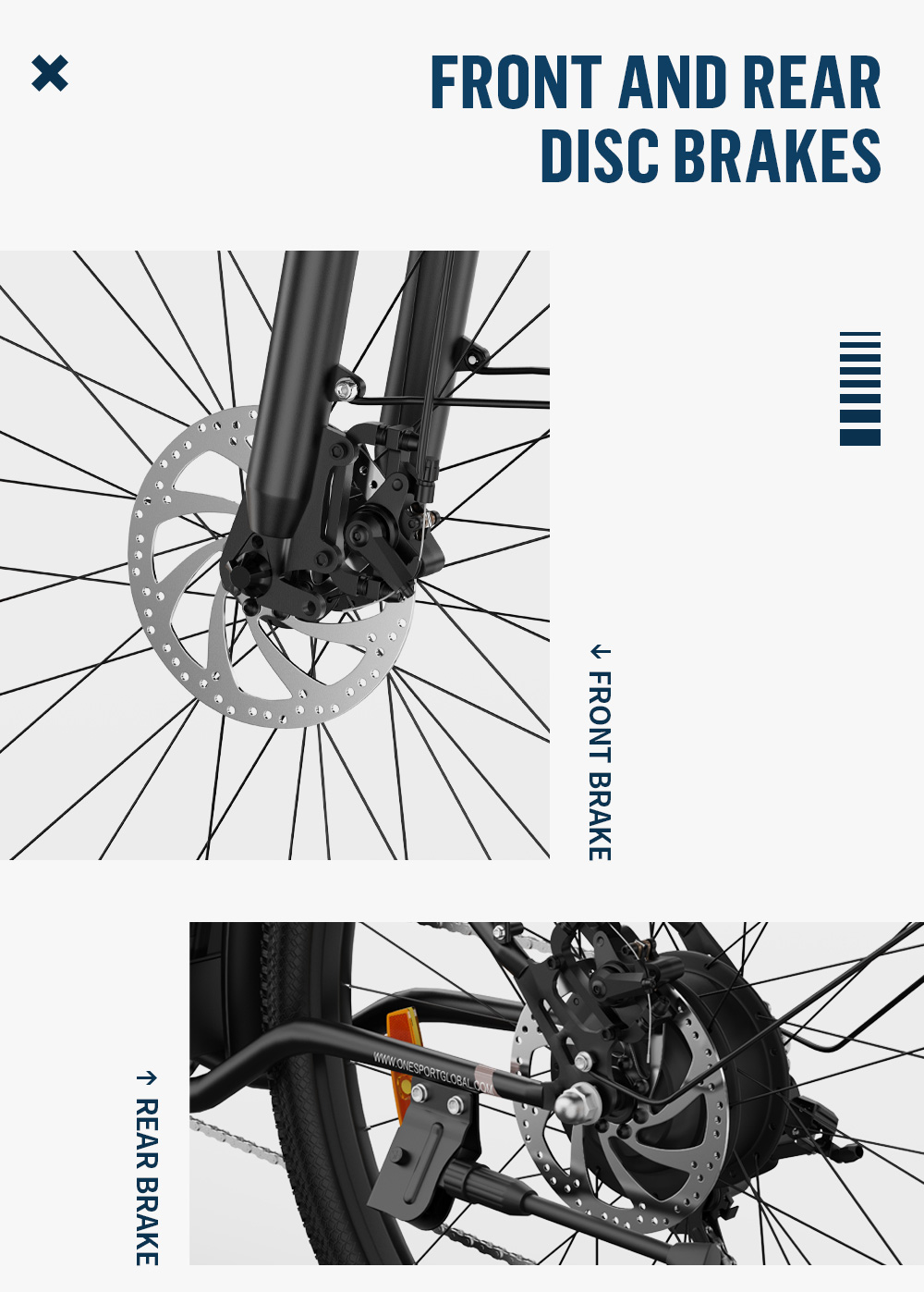 ONESPORT OT18-3 Electric Bike, 26*2.35 inch Tires 350W Motor 36V 14.4Ah Battery 100km range 25km/h Max Speed