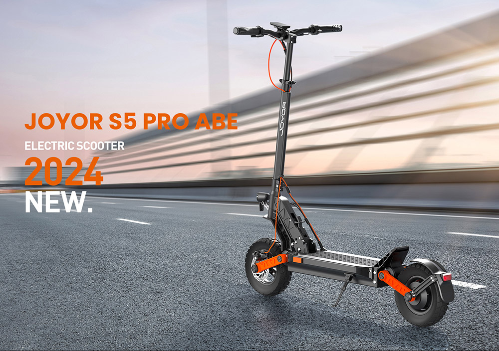 JOYOR S5 Pro Electric Scooter with ABE Certification, 10-inch Tires, 48V 26Ah Battery, 500W Motor, 25km/h Max Speed, 70-100km R