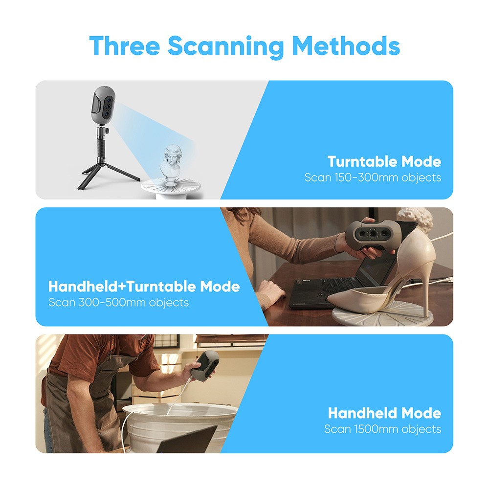 3DMakerpro Mole Premium 3D Scanner, 0.05mm Accuracy, 0.1mm Resolution, with Multi-Spectral Technology, Support Facial Scanning 