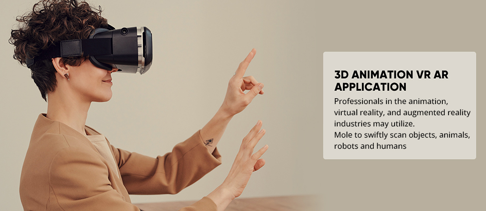 3DMakerpro Mole Luxury 3D Scanner, 0.05mm Accuracy, 0.1mm Resolution, 150-400mm Work Distance, with Multi-Spectral Technology, 