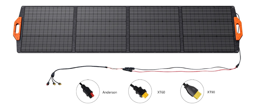 FOSSiBOT SP200 200W Foldable Solar Panel, MC4 to Anderson/XT90/XT60 Charging Cable, Magnetic Handle, 23.4% Efficiency, Adjustab