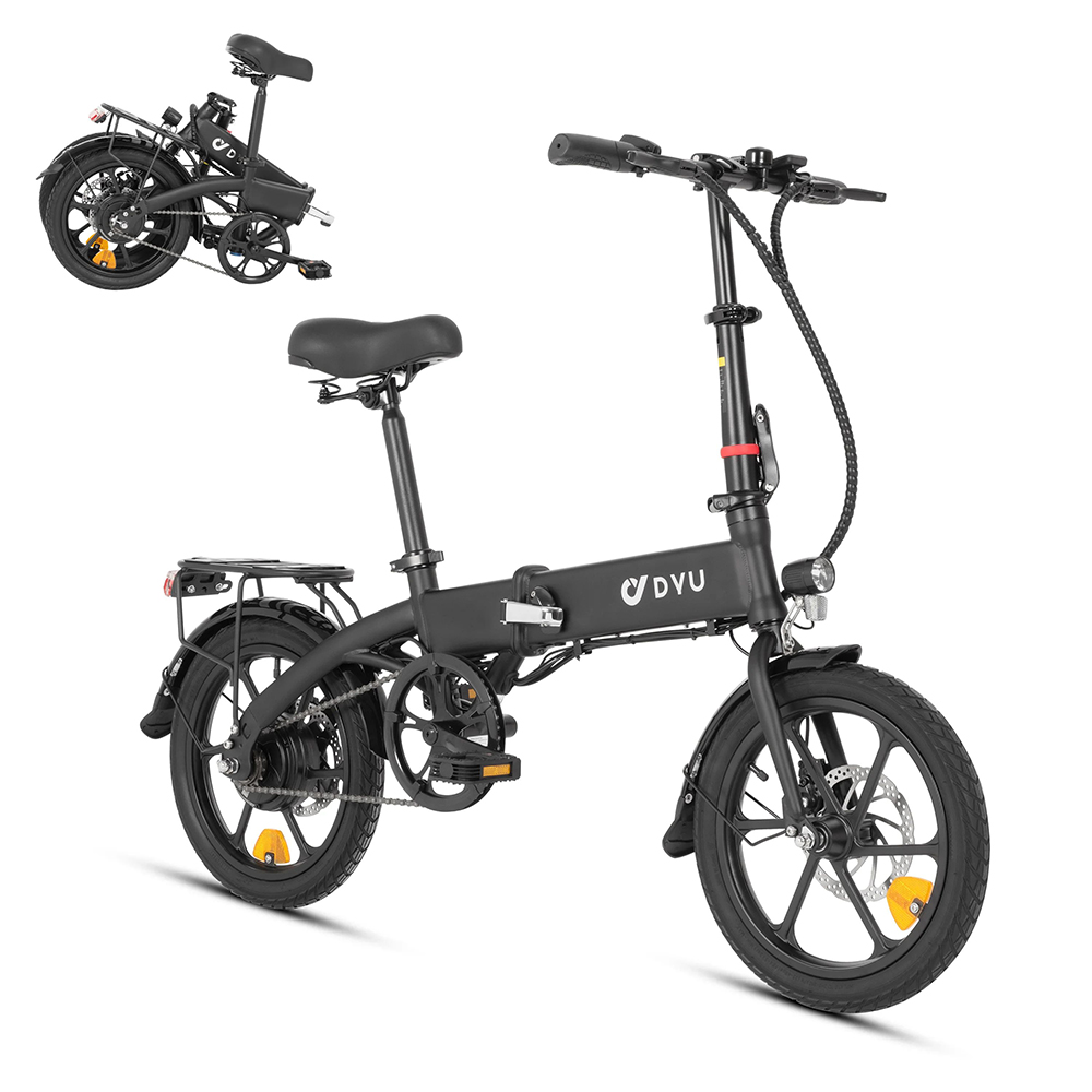 DYU A1F Pro Folding Electric Bike, 250W Motor, 36V 7.5Ah Battery, 16*1.75-inch Tire, 25km/h Max Speed, 40km Max Range, Front 