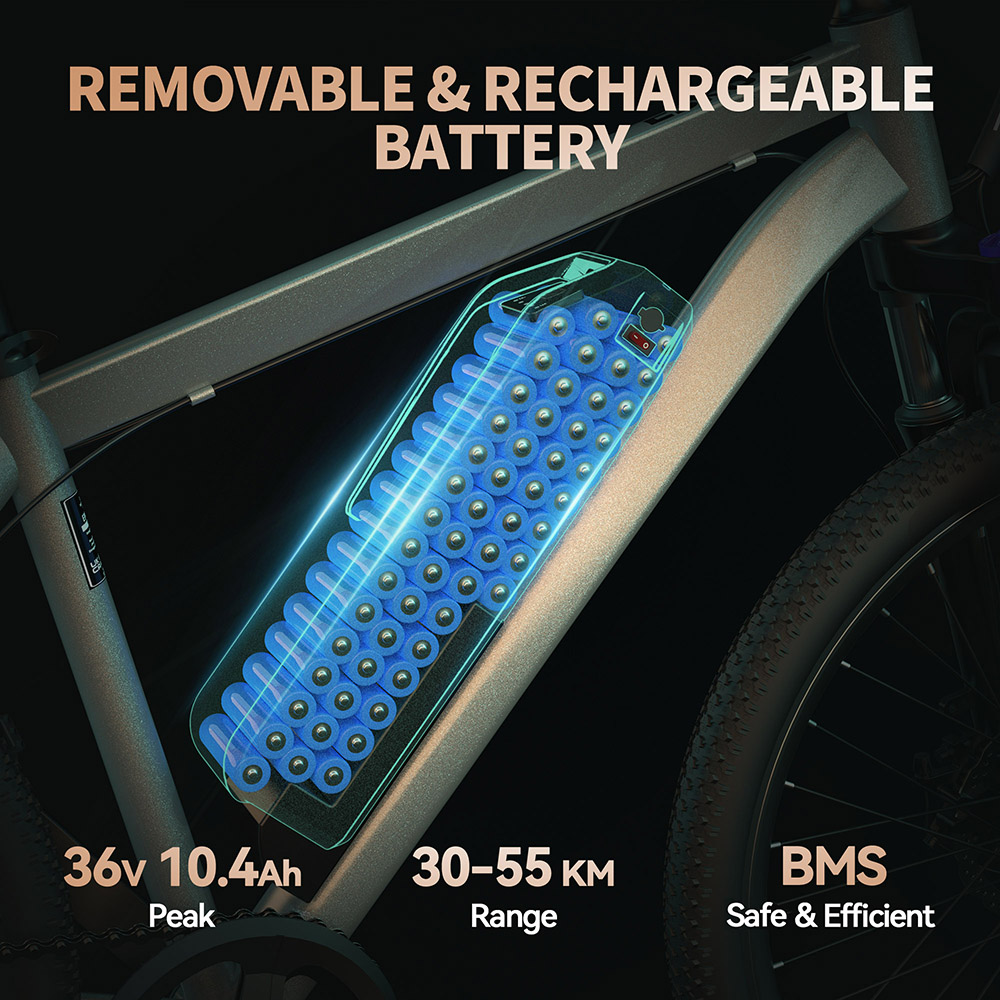 ESKUTE M100 Electric Bike  250W Brushless Motor  36V 10 4Ah Removable Battery  27 5*1 95