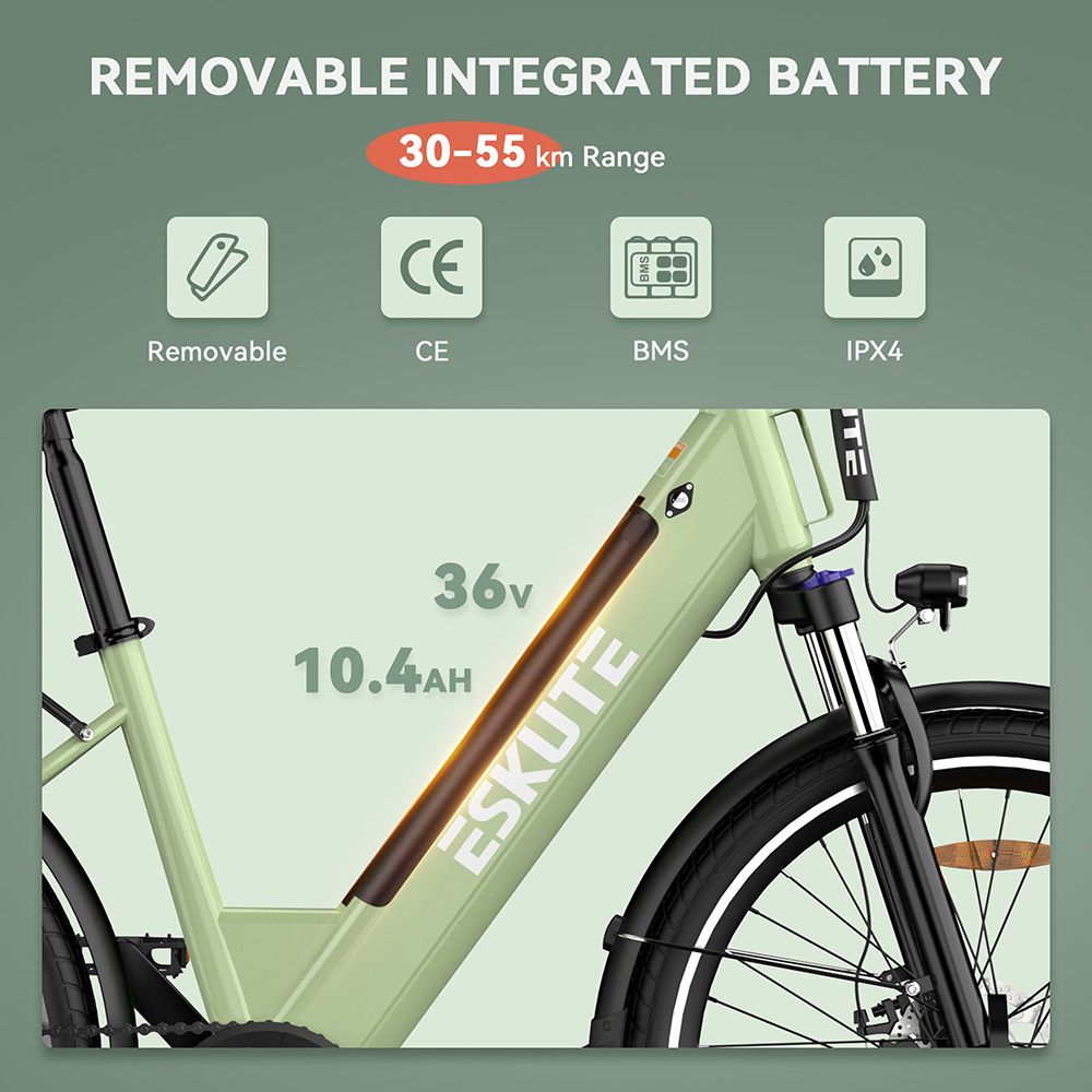 ESKUTE C100 Electric Bike  250W Motor  36V 10 4Ah Battery  26*1 75