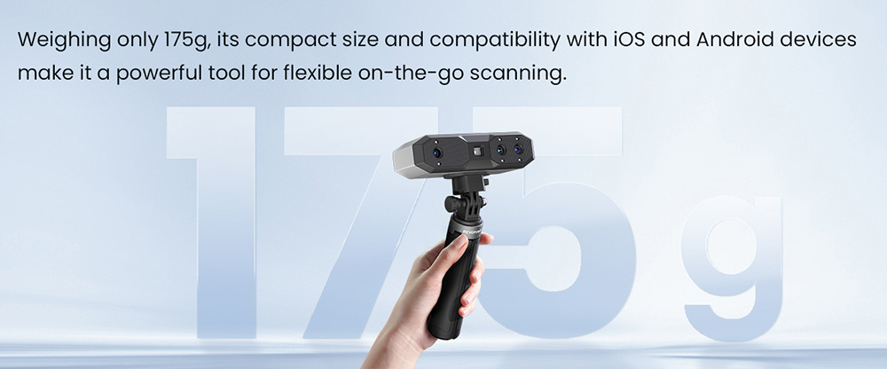 Revopoint MINI 2 3D Scanner  0 02mm Precision  2MP Resolution  Up to 16fps Scanning Speed  Blue Light  120-250mm Working Distan