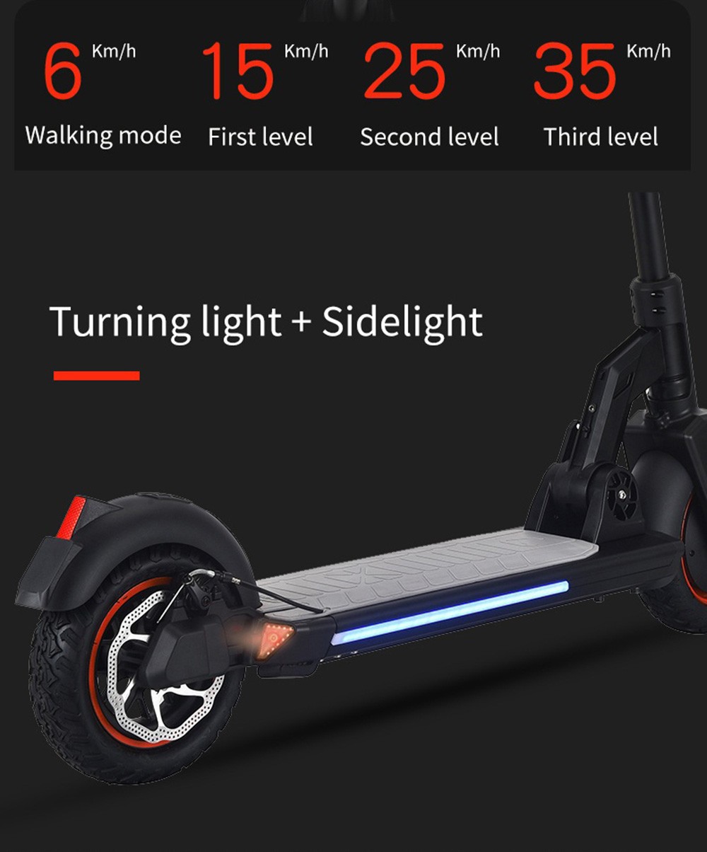 KUGOO G5 Folding Electric Scooter 500W Motor LED Display Screen Max 24MPH 10 Inch Tire - Black