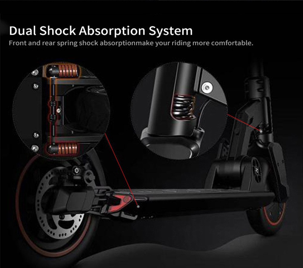 KUGOO G5 Folding Electric Scooter 500W Motor LED Display Screen Max 24MPH 10 Inch Tire - Black