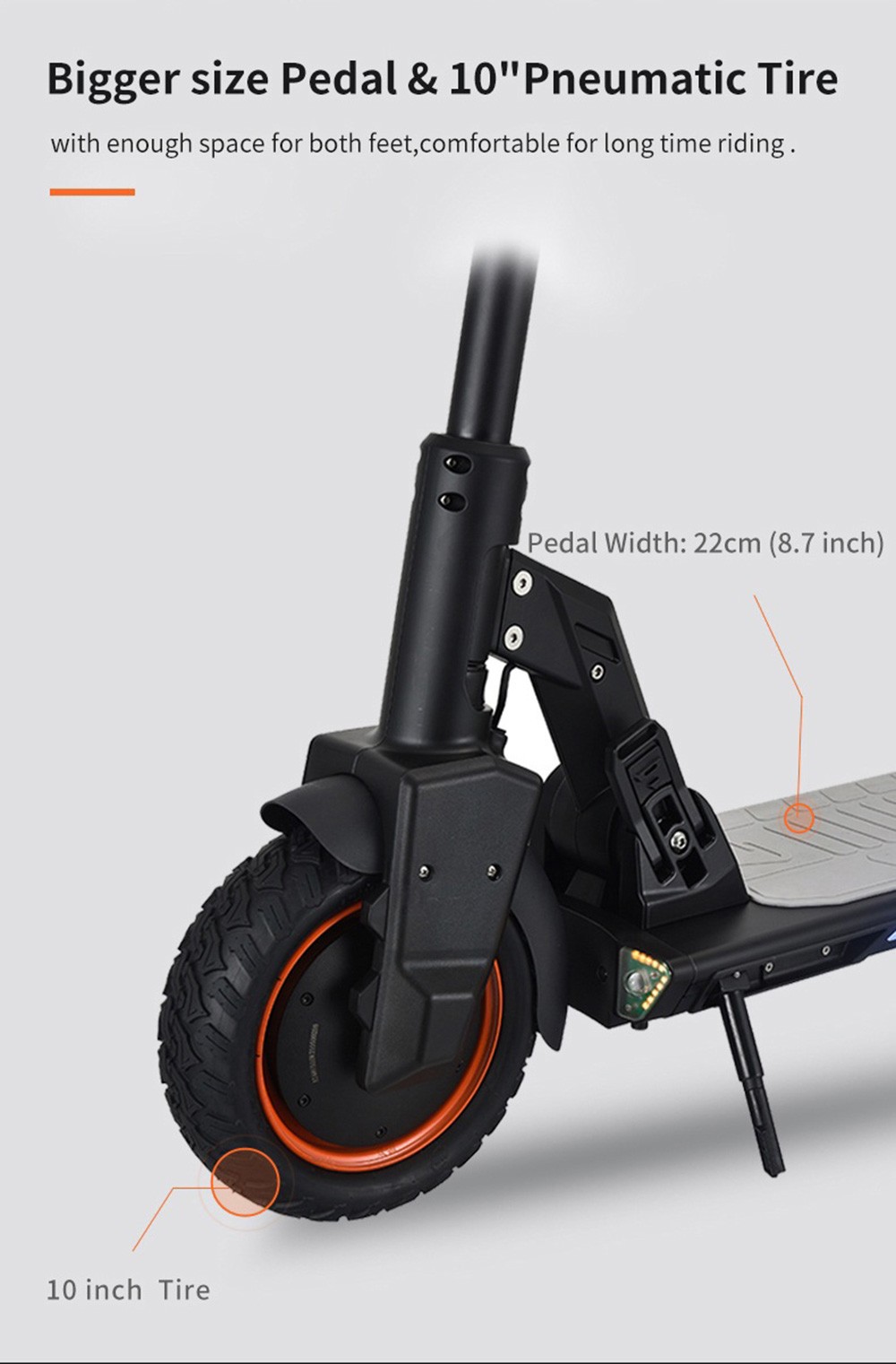 KUGOO G5 Folding Electric Scooter 500W Motor LED Display Screen Max 24MPH 10 Inch Tire - Black