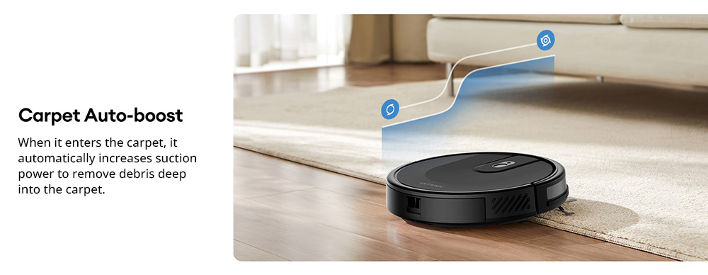 Ultenic D5 Robot Vacuum Cleaner  3000Pa Powerful Suction  120min Max  Runtime  3 Cleaning Modes  Carpet Auto-boost  Automatic R