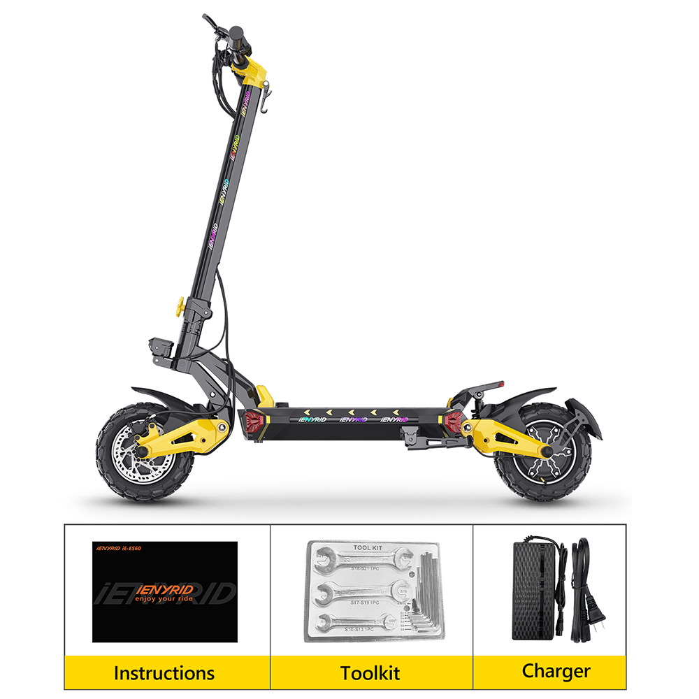 iENYRID ES60 Electric Scooter  2*1200W Motor  48V 23Ah Battery  11-inch Tire  60km/h Max Speed  70km Range  Hydraulic Brake