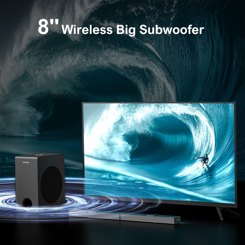 Ultimea Nova S80 Soundbar Subwoofer Speaker Kit  5 1 2 Channel  4K HDR Passthrough  Dolby Atmos Decoding  520W Peak Power