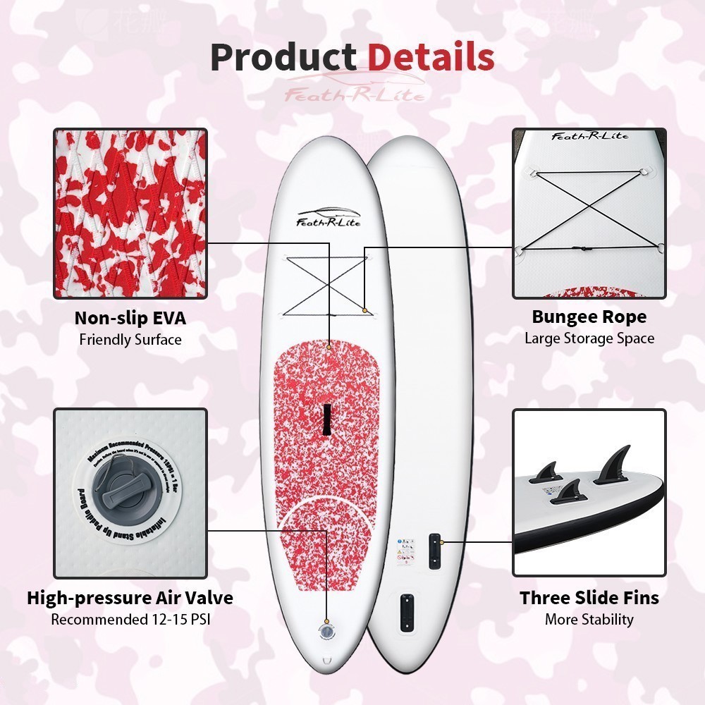 FunWater SUPFR04C Stand Up Paddle Board 305*76*15cm White Red