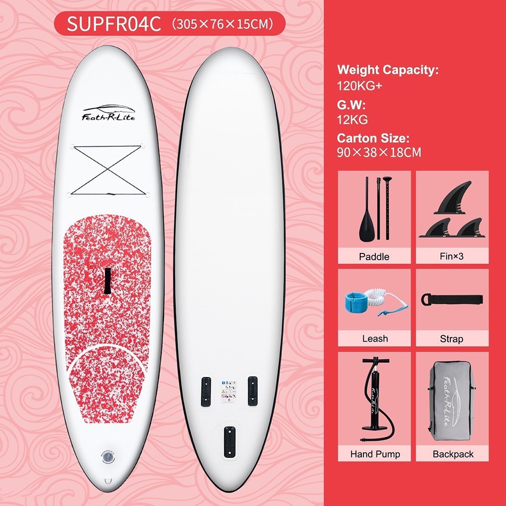 FunWater SUPFR04C Stand Up Paddle Board 305*76*15cm White Red