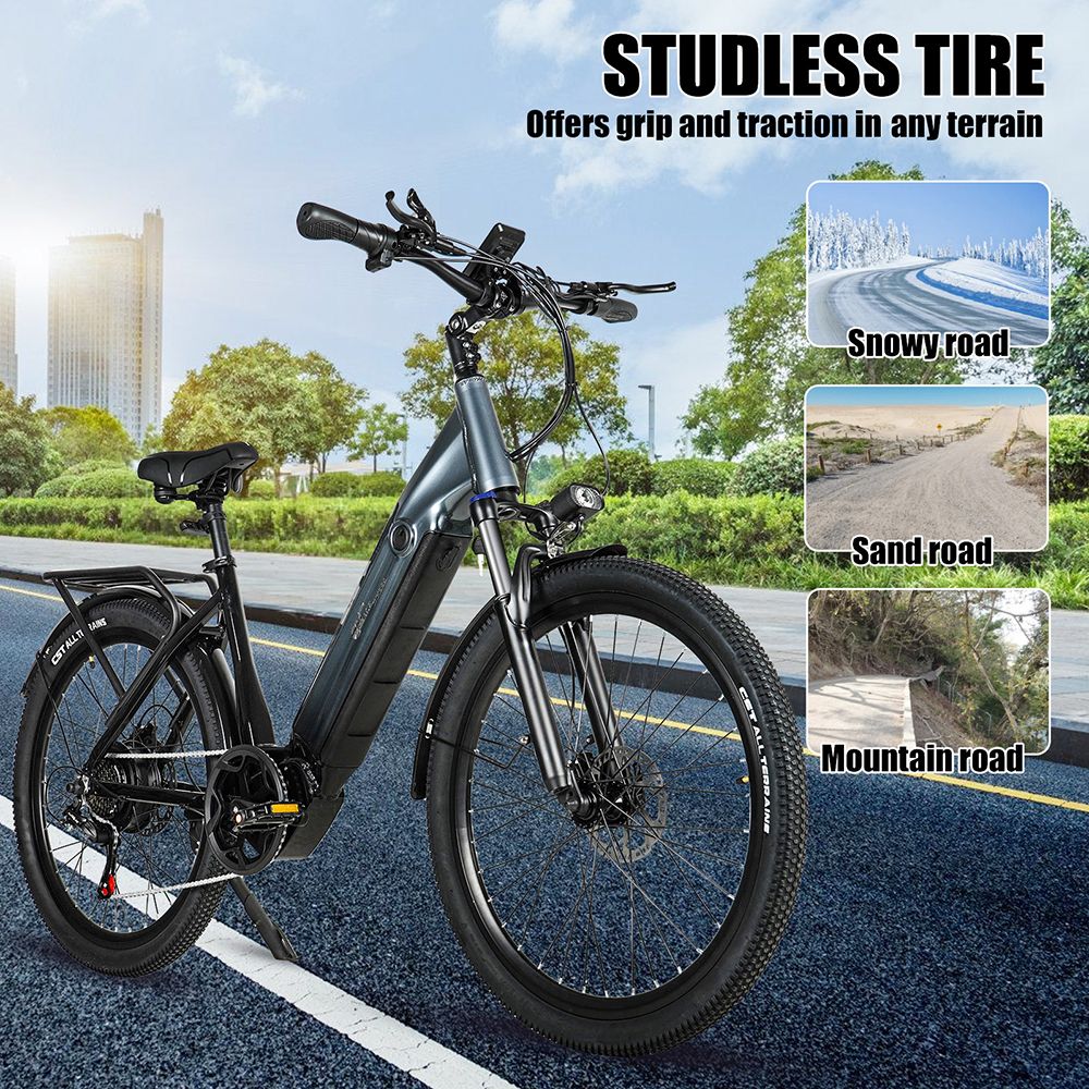 CMACEWHEEL L26 Electric Bike  500W Motor  48V 17Ah Battery  26*2 1″ CST Tires  45km/h Max Speed  100km Max Range  Hydraulic O