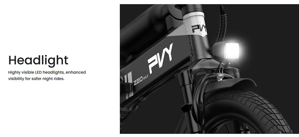 PVY Z20 MAX Electric Bike  750W Motor  36V 25 6Ah Battery  20*2 3-inch Tires  25km/h Max Speed  200km Max Range  Hydraulic Brak