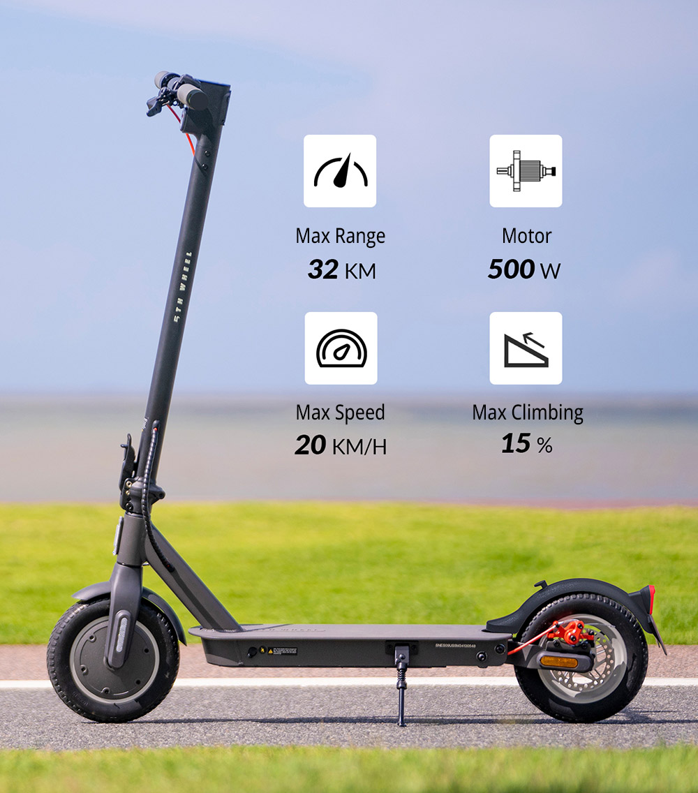 5TH WHEEL V30PRO Electric Scooter ABE Certification  350W Motor  36V 7 5AH Battery  10-inch Tire  20km/h Max Speed  32km Range 