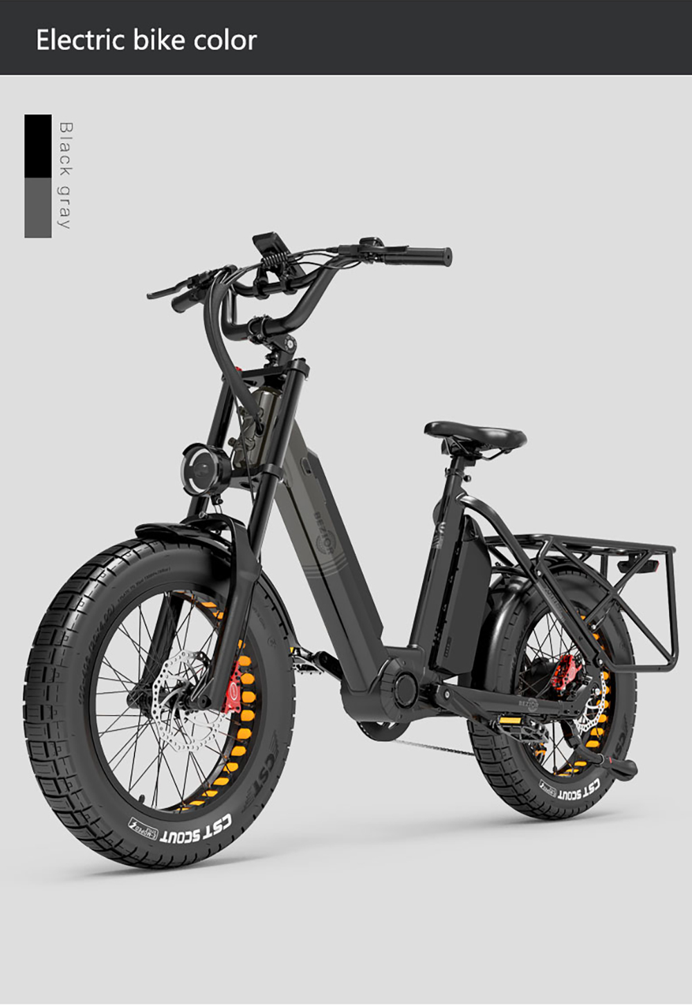 Bezior X500 MAX Electric Mountain Bike  750W Bafang Motor  48V 37 5Ah Removable Battery  20*4 0 Inch Fat Tire  48km/h Max Speed