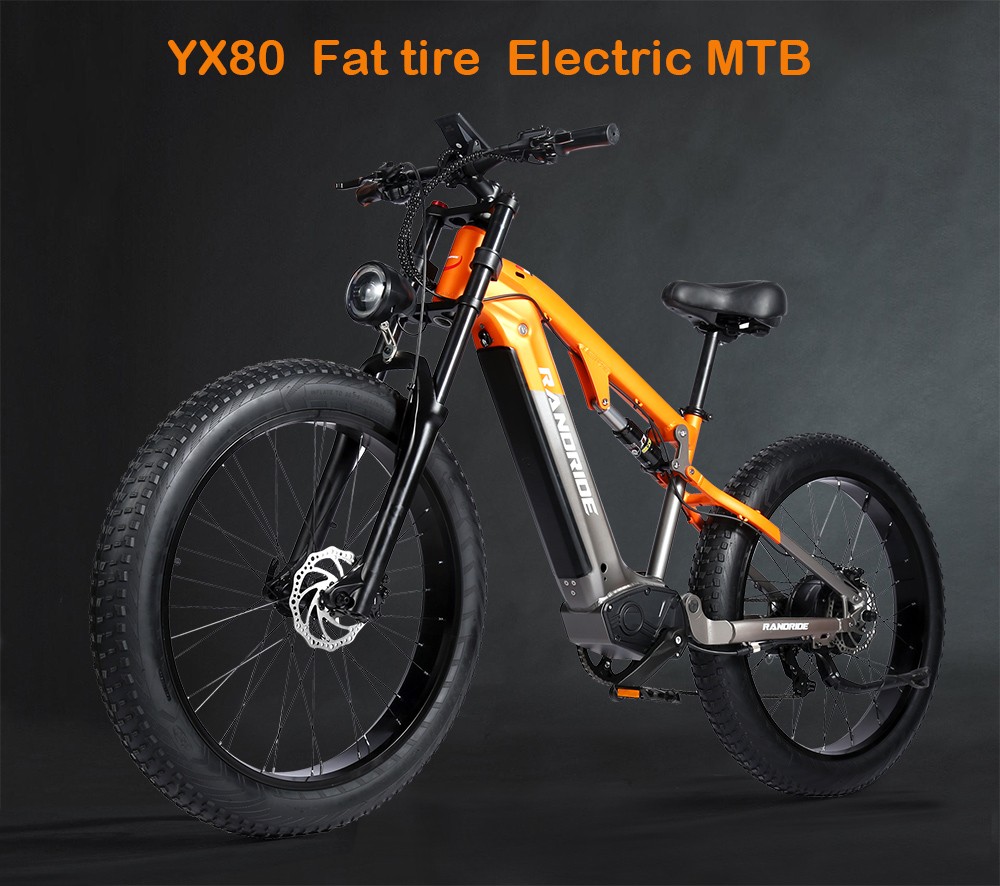 RANDRIDE YX80 Electric Bike  1500W Brushless Motor  48V 20Ah Battery  26x4 0'' CST Fat Tire  50km/h Max Speed  124km Max Range 