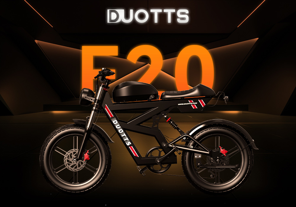 DUOTTS F20 Electric Bike  750W Motor  52V 27Ah Battery  20*4 0 Inch Fat Tires  50km/h Max Speed  120km Range  Full Suspension  