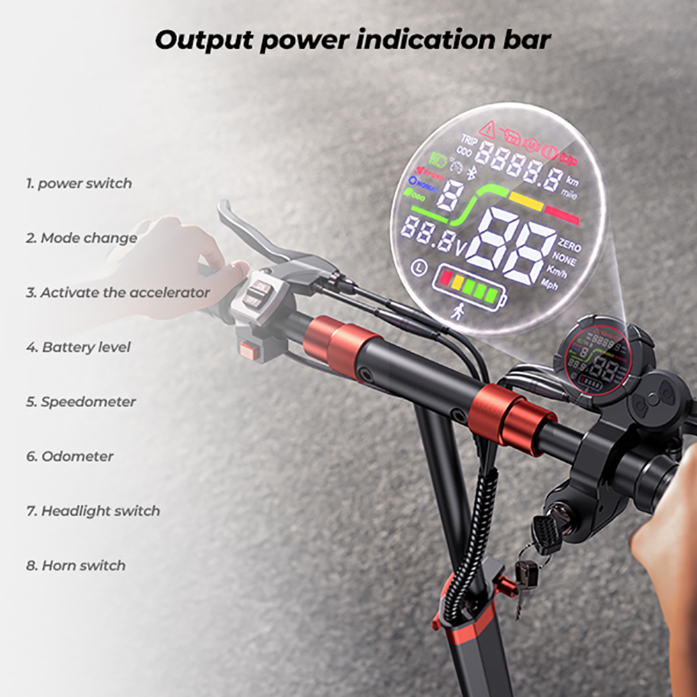 iScooter iX5S Electric Scooter  1000W Motor  48V 15Ah Battery  10-inch Tire  25km/h Max Speed  65km Range  Dual Disc Brakes  Fr