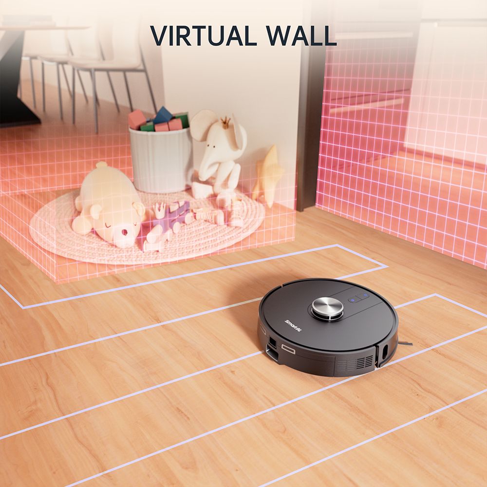 SmartAI S8 Pro Robot Vacuum Cleaner with Base Station  5000Pa Suction Power  380ml Water Tank  3L Dustbin  45  Days Dust Storag