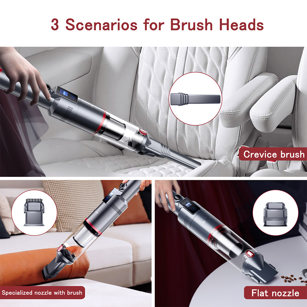 SmartAI H5 Handheld Cordless Vacuum Cleaner  17KPa Suction Power  145W Power  30min Runtime  LED Screen