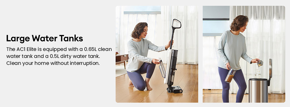 Ultenic AC1 Elite Cordless Vacuum And Mop with Self-Cleaning  Up to 50min Runtime  Smart Dirt Detection  3 Cleaning Mode  LCD D