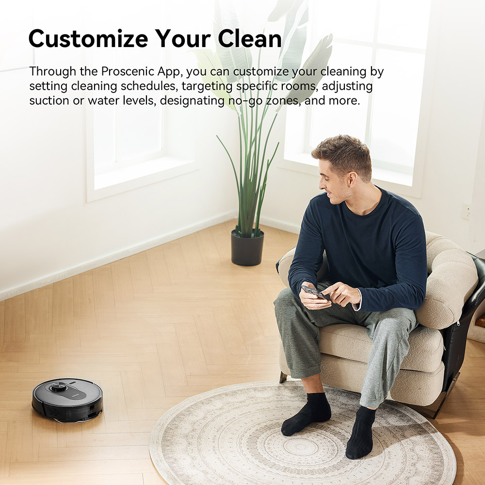 Proscenic Q8 Max Robot Vacuum and Mop Combo with Self-emptying Station  Max 4200Pa Suction  200min Runtime  3 Cleaning Modes  S