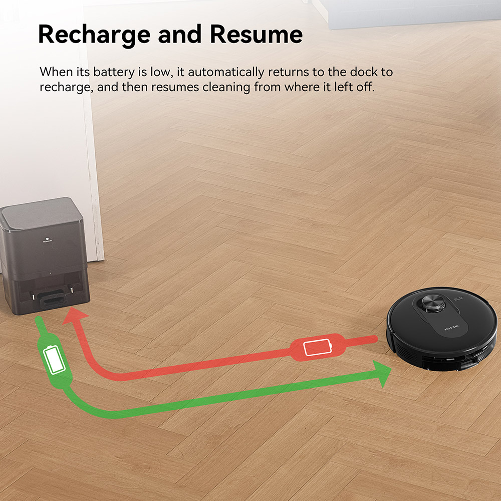 Proscenic Q8 Max Robot Vacuum and Mop Combo with Self-emptying Station  Max 4200Pa Suction  200min Runtime  3 Cleaning Modes  S