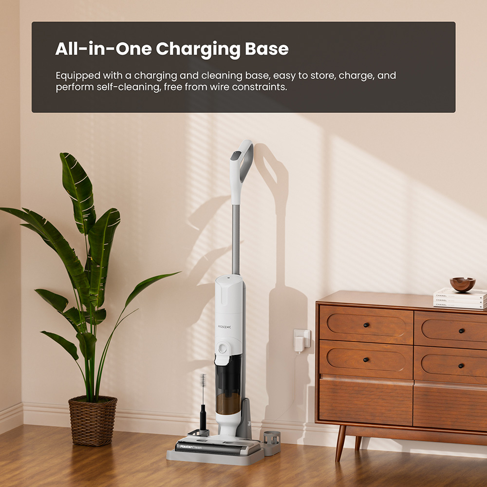 Proscenic F10 Pro Cordless Vacuum and Mop  30min Runtime  Self-Cleaning  LED Screen  All-Around Edge Cleaning  3 Cleaning Modes