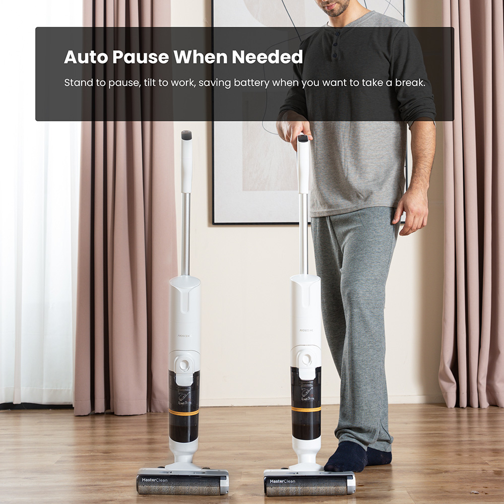 Proscenic F10 Pro Cordless Vacuum and Mop  30min Runtime  Self-Cleaning  LED Screen  All-Around Edge Cleaning  3 Cleaning Modes