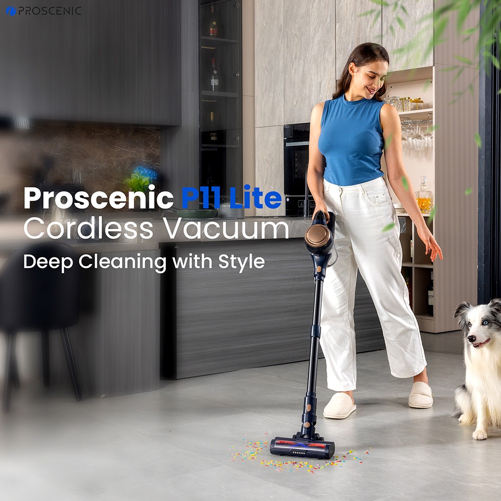 Proscenic P11 Lite Cordless Vacuum Cleaner  Max 28 kPa Suction  Up to 35min Runtime  LED Screen  Auto De-Tangles Hair  180° Sw