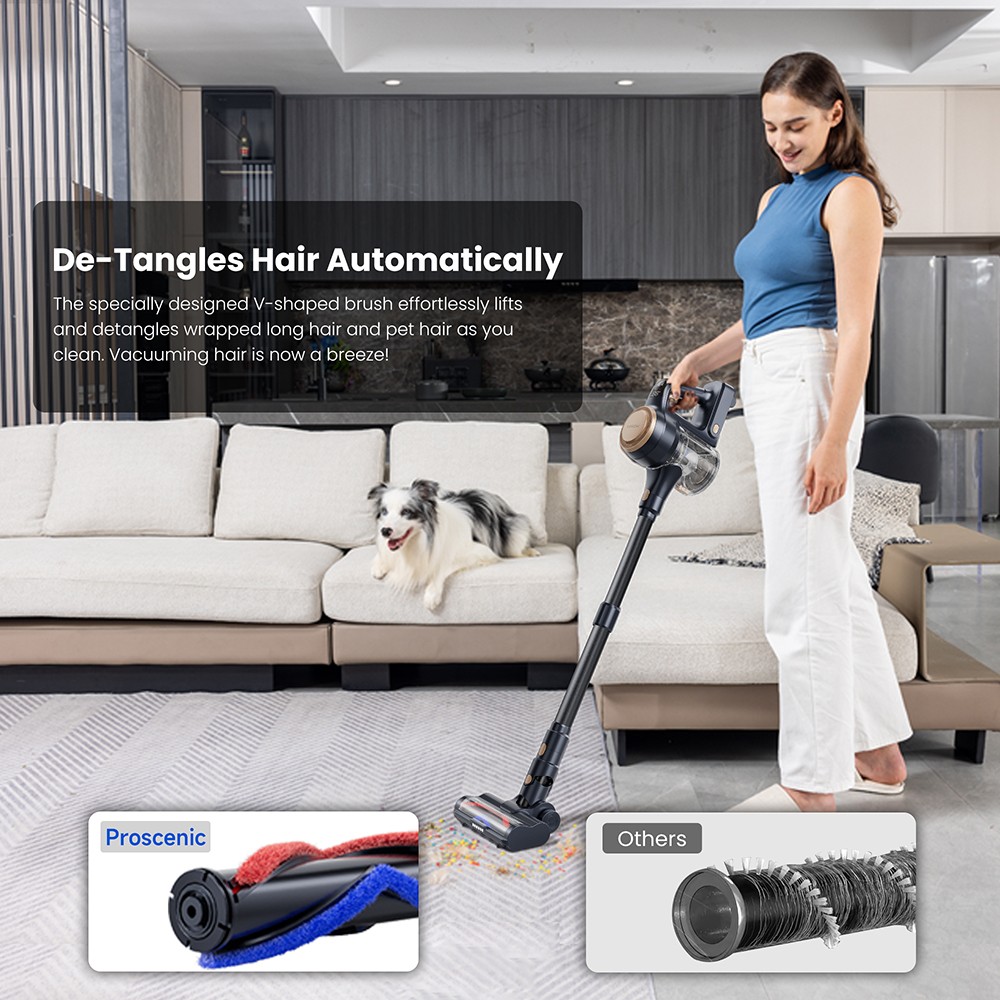 Proscenic P11 Lite Cordless Vacuum Cleaner  Max 28 kPa Suction  Up to 35min Runtime  LED Screen  Auto De-Tangles Hair  180° Sw