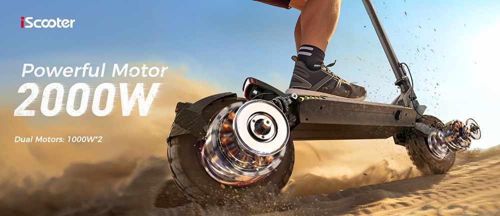 iScooter iX7 Pro Electric Scooter  2*1000W Motor  48V 17 5Ah Battery  10 inch Off Road Tires  60km/h Max Speed  80km Range  Fro