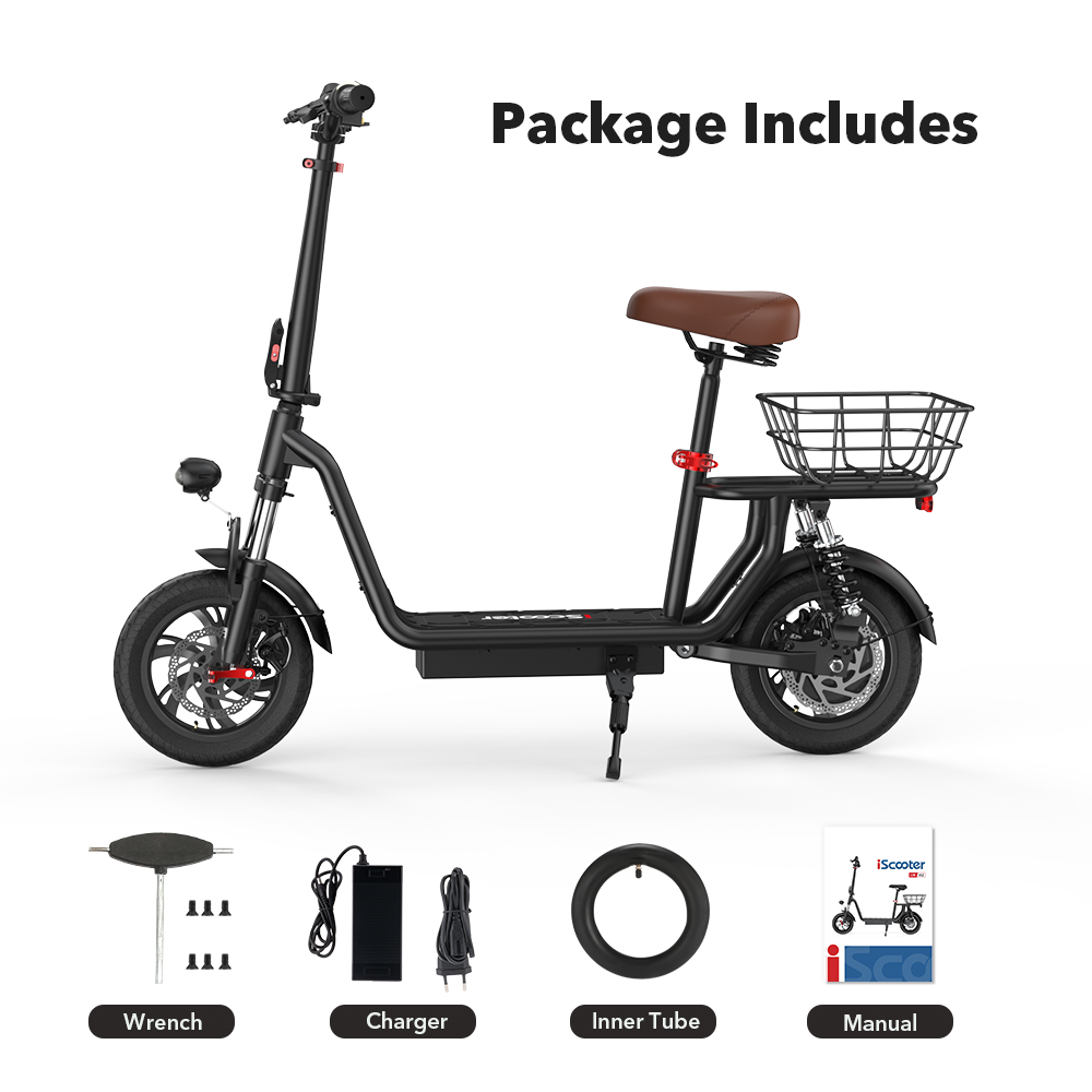 iScooter i12 Electric Scooter with Seat 