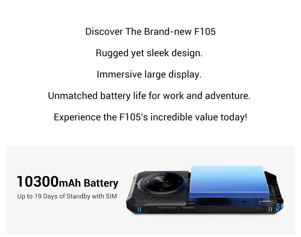 FOSSiBOT F105 Rugged Smartphone  6 745inch HD  Screen  10300mAh Battery  12GB RAM 64GB ROM  20MP 8MP Camera  4G Dual SIM  Octa-