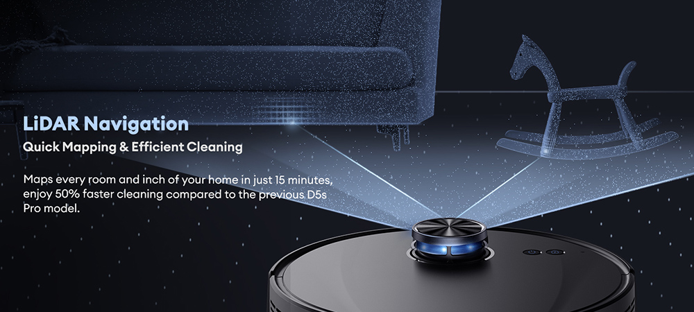 Ultenic T10 Lite Robot Vacuum Cleaner with LiDAR Navigation  4500Pa Suction  Self-empty  Matrix Clean  Up to 180min Runtime  2L