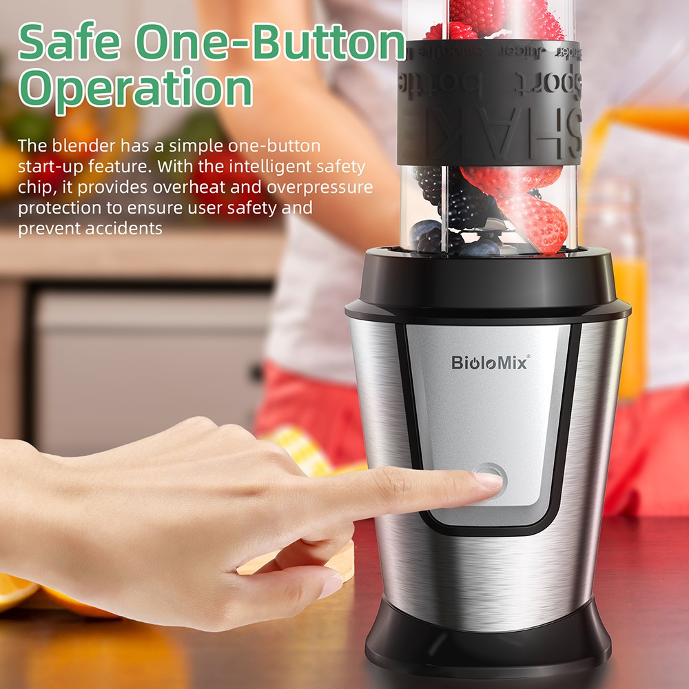 BioloMix TB23M 3-in-1 Multifunctional Food Processor  700W Portable Juicer  Personal Blender  Meat Grinder  Coffee Spice Grinde