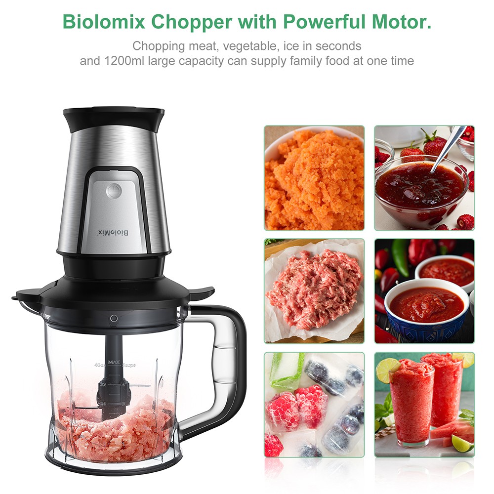 BioloMix TB23M 3-in-1 Multifunctional Food Processor  700W Portable Juicer  Personal Blender  Meat Grinder  Coffee Spice Grinde