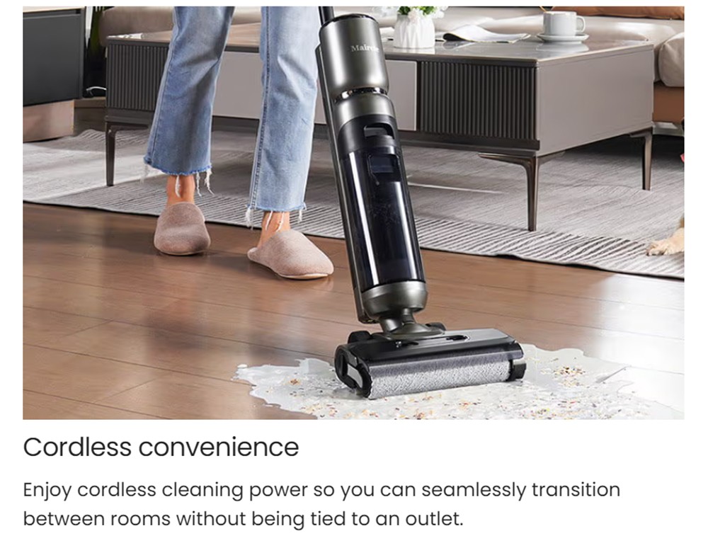 Maircle F1 Cordless Wet Dry Vacuum Cleaner  16kPa Suction   35min Runtime  LED Display  Self-propelled and Self-Cleaning  Voice