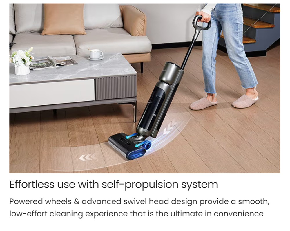 Maircle F1 Cordless Wet Dry Vacuum Cleaner  16kPa Suction   35min Runtime  LED Display  Self-propelled and Self-Cleaning  Voice